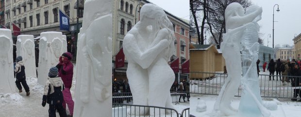 Estatuas de hielo en Karl Johans gate Estatuas de hielo en Karl Johans gate