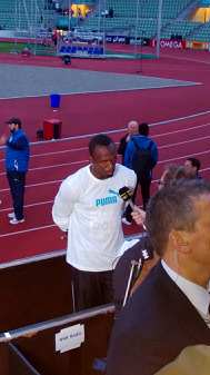 Usain Bolt en Bislett Stadion, Oslo Usain Bolt en Bislett Stadion, Oslo