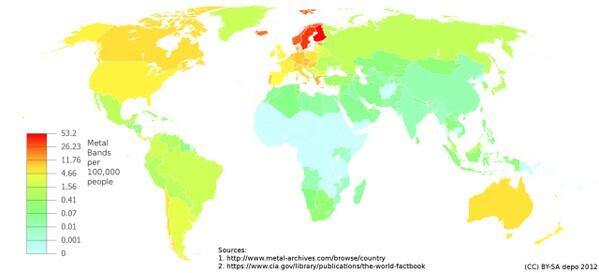 Estadistica sobre el heavy metal en el mundo Estadistica sobre el heavy metal en el mundo