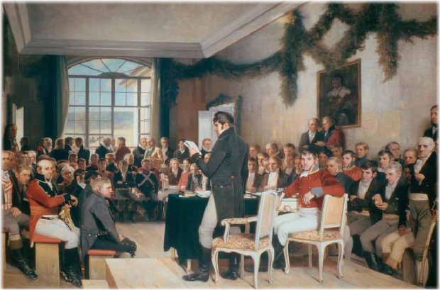 Famoso cuadro de Oscar Wergeland: Eidsvold 1814. Famoso cuadro de Oscar Wergeland: Eidsvold 1814.